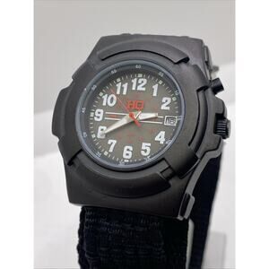 Hq Mens Black Rugged L1ght Watch Works New Battery